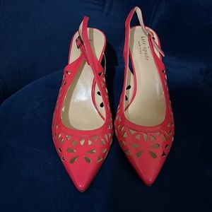 Coral Kate Spade New York sling back heels